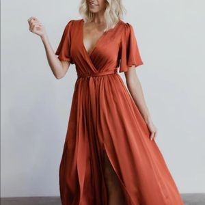 Baltic Born Sicily Satin Maxi Dress NWT